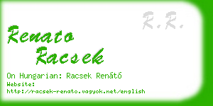 renato racsek business card