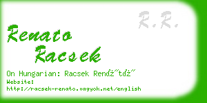 renato racsek business card